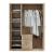 Dulap de haine Bodolz cu oglindă, 3 uși și 3 sertare, 176x120x52 cm