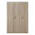 Dulap pentru haine Bodolz, 3 uși, 4 rafturi, stejar Sonoma, 176x120x52 cm