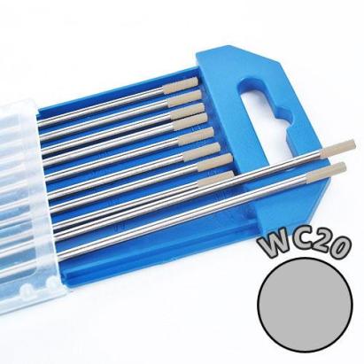 Electrozi wolfram WC20 gri 1.6 mm pentru sudura TIG/WIG cu ceriu 2%