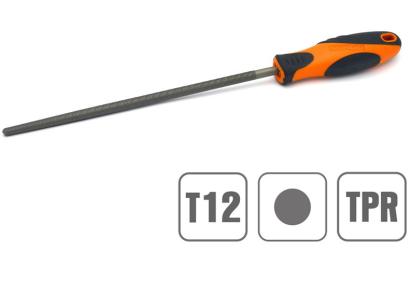 Pilă rotundă 200 mm Kendo, rugozitate nr. 2, mâner ergonomic TPR