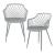 Set 2 scaune dining Kangasniemi gri deschis cu cotiere [en.casa]