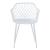 Set 2 scaune dining Kangasniemi albe cu cotiere, stil modern