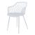 Set 2 scaune dining Kangasniemi albe cu cotiere, stil modern