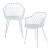 Set 2 scaune dining Kangasniemi albe cu cotiere, stil modern
