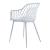 Set 2 scaune dining Kangasniemi albe cu cotiere, stil modern