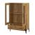 Vitrină living cu 2 uși din sticlă și sertar, stejar, 70x31x115 cm