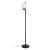 Lampadar modern Aberdaron alb-negru din metal si sticla, 154 cm