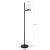 Lampadar modern Aberdaron alb-negru din metal si sticla, 154 cm