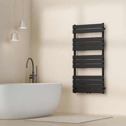 Calorifer portprosop baie Voss negru 120x60 cm, 12 lamele