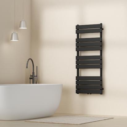 Calorifer portprosop baie Voss negru 120x50 cm, 12 lamele