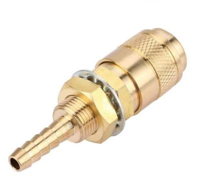 Conector rapid pentru gaz din alama, cu racord pentru furtun