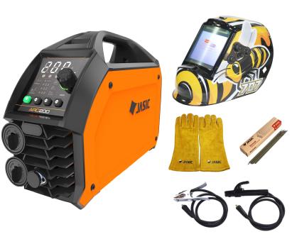 Pachet aparat de sudură invertor Jasic EVO20 ARC 200 cu mască și accesorii