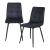 Set 2 scaune dining Lexnitz negre din catifea cu picioare metalice