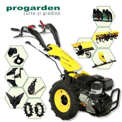 Pachet motocultor ProGarden Campo U16E 14 CP cu freza, cosire si pluguri