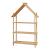 Bibliotecă pentru copii din bambus, model căsuță, 137x90x30 cm