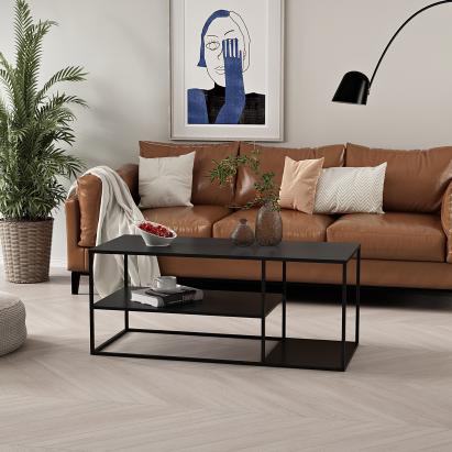 Couchtisch Solund 120x50x50 cm Schwarz, matt [en.casa]