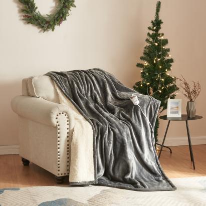 Patura electrica Archi 180x130 cm gri inchis, 10 trepte, [en.casa]