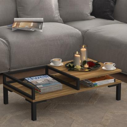 Couchtisch Ibestad 90x50x28cm Saphir-Eiche [en.casa]