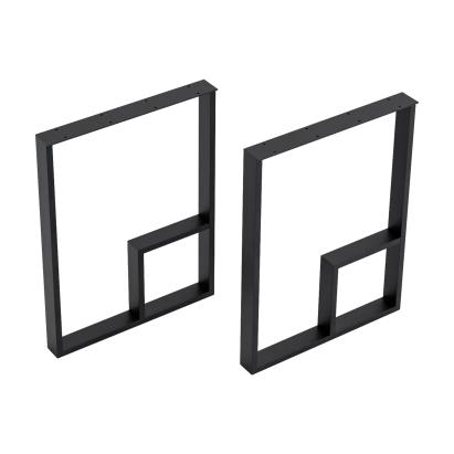 Set 2 picioare pentru masa Kauhava din otel negru, 72x55 cm