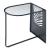 Beistelltisch Ulvik 50x50x35cm aus Metall und Glas Schwarz [en.casa]
