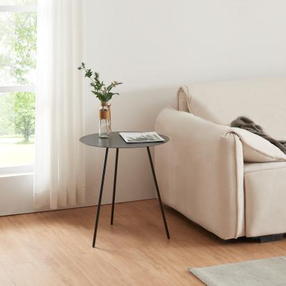 Beistelltisch Sula 53x50cm aus Metall Schwarz [en.casa]