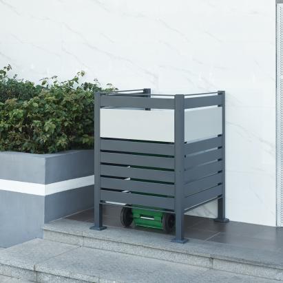 Masca pubela metalica Uusikaupunki 120x91x91 cm antracit/argintiu