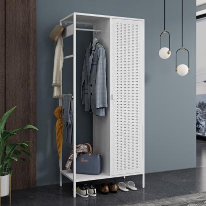 Dulap metalic pentru haine Puumala, alb, cu ușă ventilată 180x80x45 cm