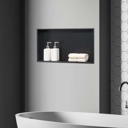 Wandnische Kristinehamn 62x32x10cm Schwarz [neu.haus]