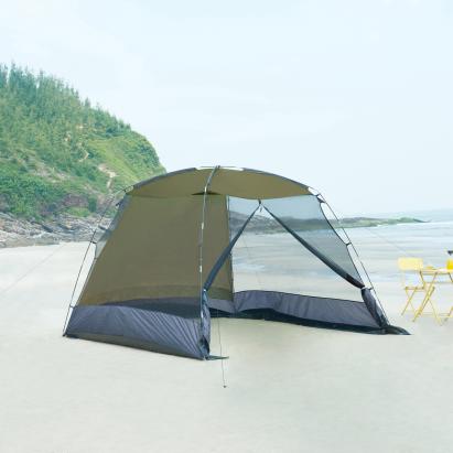 Pavilion cu plasa antiinsecte Beekdaelen 305x305x213 cm verde/gri