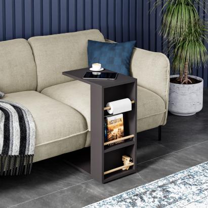 Beistelltisch Siikainen Schwarz [en.casa]