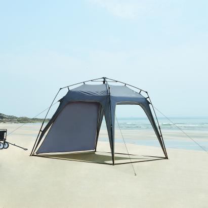 Pavilion pliabil Barendrecht cu iluminare LED solară 2,5x2,5 m gri