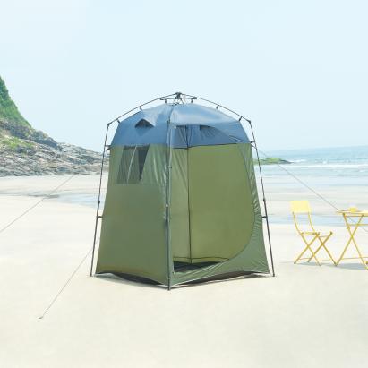 Cort duș pop-up Ayas 150x150x200 cm verde/gri pentru camping