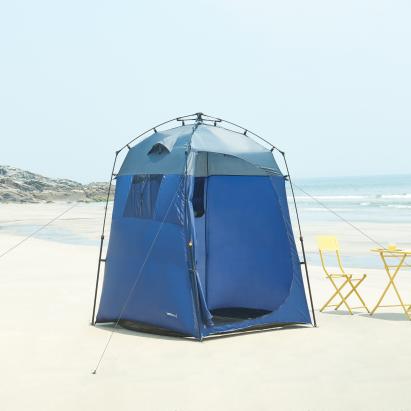 Cort duș Pop-Up Ayas 150x150x200 cm albastru/gri pro.tec