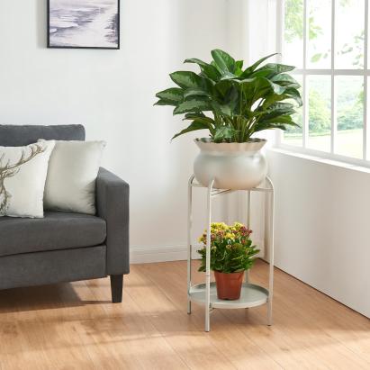 Blumenständer Altena 60x27x27 cm Hellgrau [en.casa]