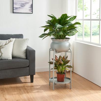 Blumenständer Altena 60x27x27 cm Grau [en.casa]