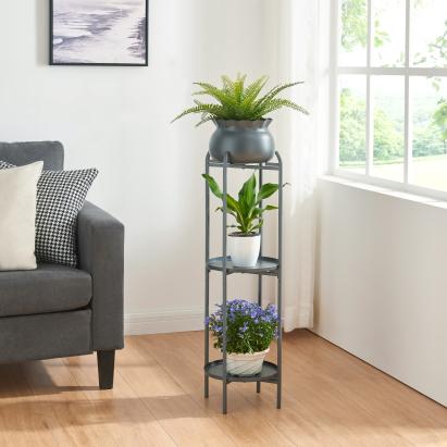 Blumenständer Altena 94,5x27x27 cm Schwarz [en.casa]