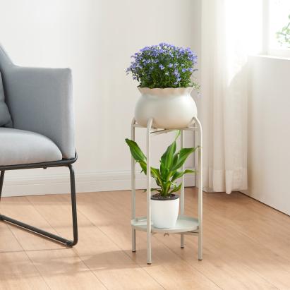 Blumenständer Altena 80,5x40x40 cm Hellgrau [en.casa]