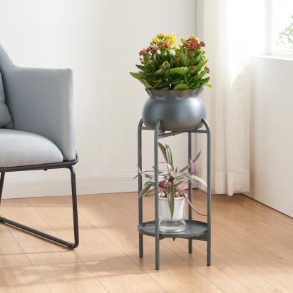 Blumenständer Altena 80,5x40x40 cm Schwarz [en.casa]