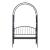 Arcada de gradina cu banca Barile, din otel, negru, 205x114x55 cm