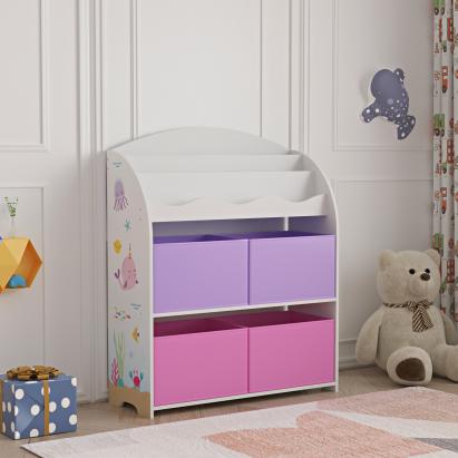 Kinderregal Orust mit Ozean Motiv [en.casa]