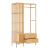 Cuier garderobă Varanger din bambus cu sertare și rafturi 185x100x45 cm