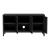 Comodă TV metalică Kotka, neagră, cu 3 uși și spațiu de depozitare