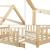 Hausbett Hesel mit Rausfallschutz 90x200cm Holzoptik [en.casa]