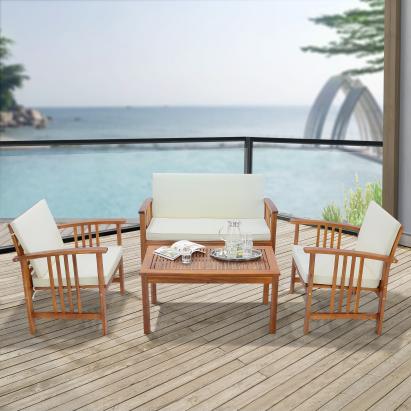 Set mobilier de grădină Brissogne 4 piese din lemn de acacia FSC