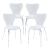 Esszimmerstuhl Essunga 4er Set Weiß mit Chromfarben [en.casa]