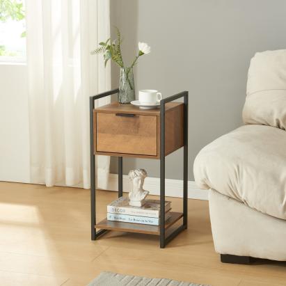 Beistelltisch Namsskogan 62x33x32cm Walnussoptik [en.casa]