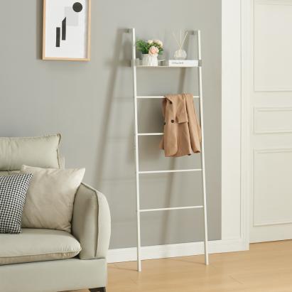 Leiterregal Øksnes 160x50x27,5 cm Weiß [en.casa]