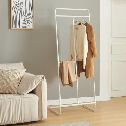 Cuier de haine Sandviken din oțel alb, 166x63x48 cm, 3 bare