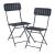 Set 2 scaune pliante de grădină Sande din oțel, negre, [en.casa]
