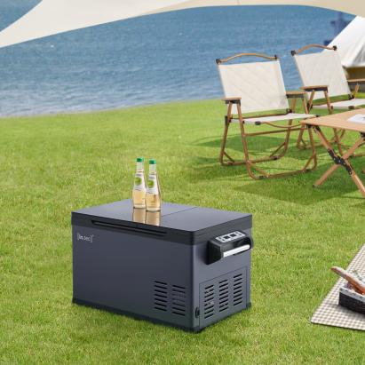 Ladă frigorifică auto cu compresor 26L, albastru-gri, [in.tec]